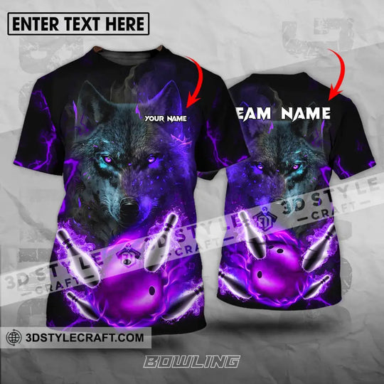 Unisex Shirt - Custom Name And Team Name Shirt, Bowling Wolf style option 1
