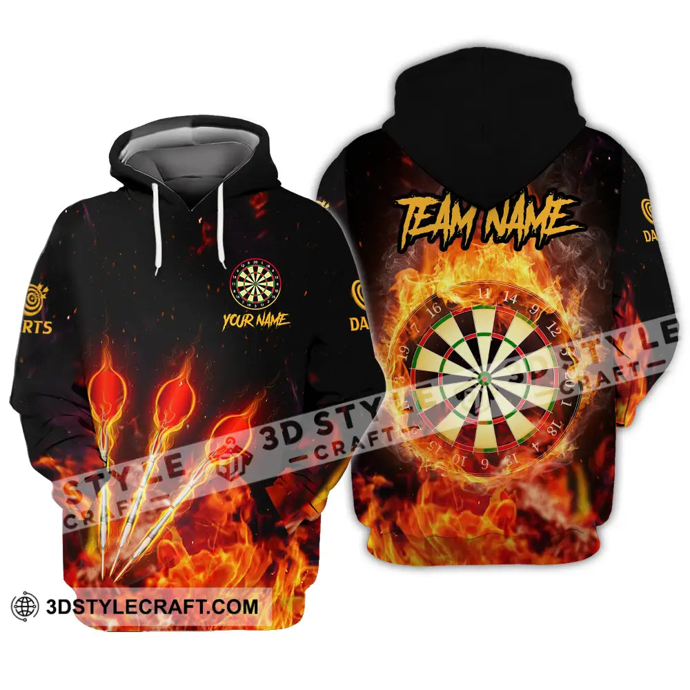 Unisex Shirt - Custom Name And Team Burning Darts Hoodie / S T-Shirt