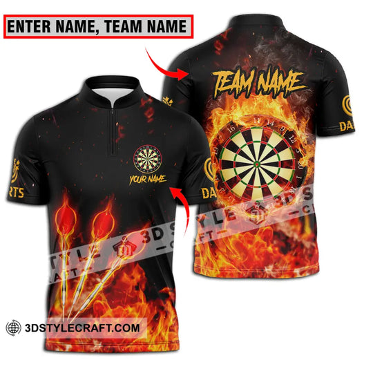 Unisex Shirt - Custom Name And Team Name Burning Darts Shirt style option 1