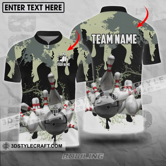 Unisex Shirt - Custom Name And Team Name, Camouflage Color Shirt For Bowling Lover style option 1