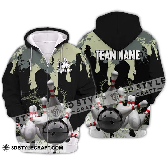 Unisex Shirt - Custom Name And Team Name, Camouflage Color Shirt For Bowling Lover style option 2
