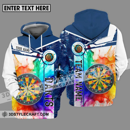 Unisex Shirt - Custom Name And Team Name Shirt, Colorful Darts style option 3