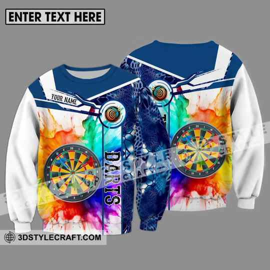 Unisex Shirt - Custom Name And Team Name Shirt, Colorful Darts style option 4