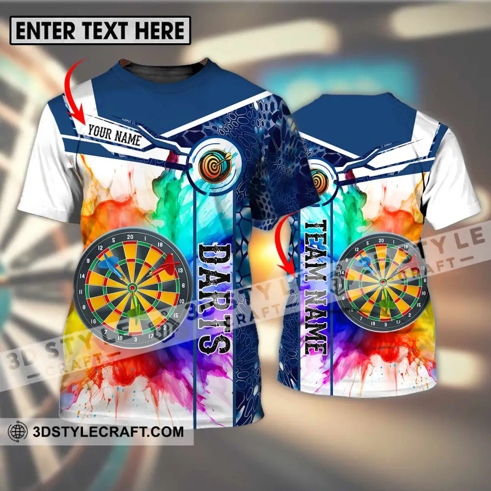 Unisex Shirt - Custom Name And Team Colorful Darts T-Shirt