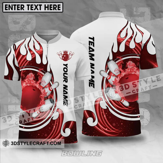 Unisex Shirt - Custom Name And Team Name Shirt, Crown Red Bowling Ball Shirt style option 1