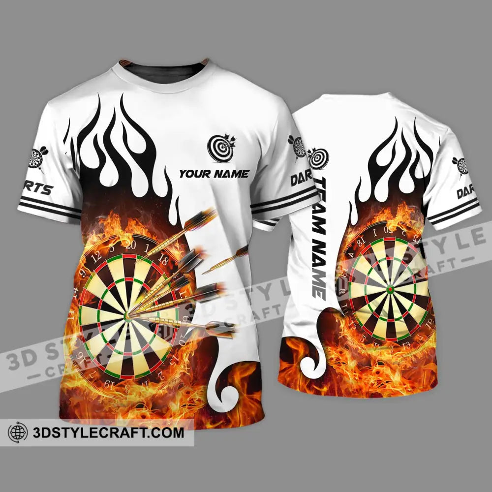 Unisex Shirt - Custom Name And Team Darts Fire Dartboard T-Shirt / S T-Shirt