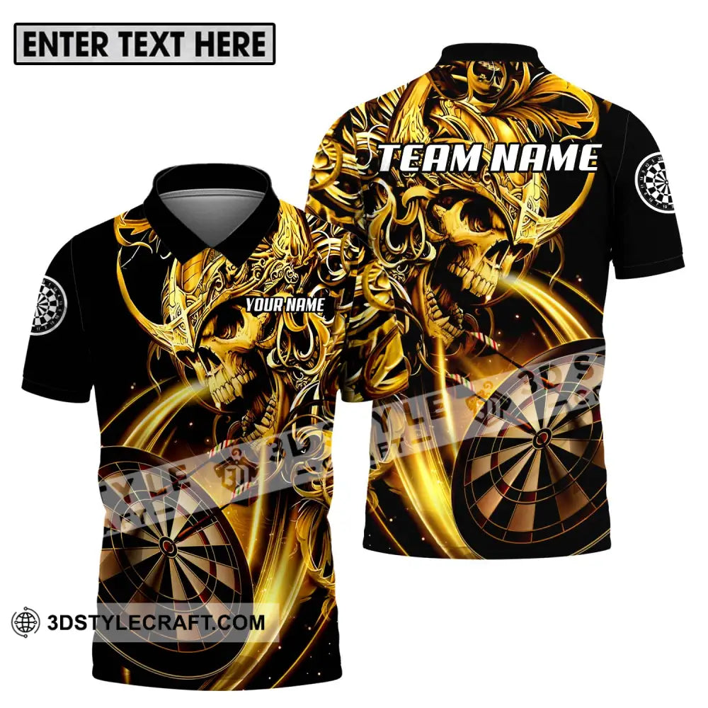 Unisex Shirt - Custom Name And Team Darts Gold Polo / S T-Shirt