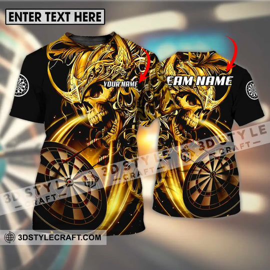 Unisex Shirt - Custom Name And Team Name Darts Shirt, Gold Darts style option 1