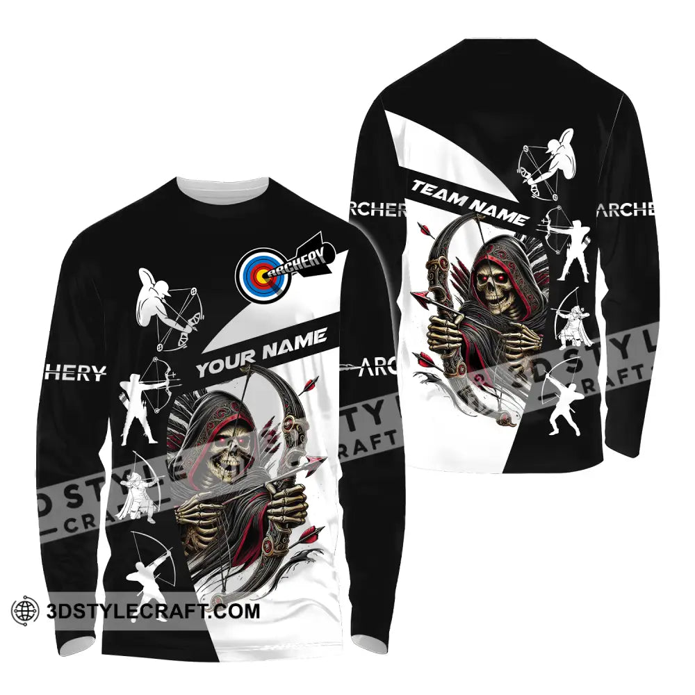 Unisex Shirt - Custom Name And Team Death Archery Long Sleeve / S T-Shirt