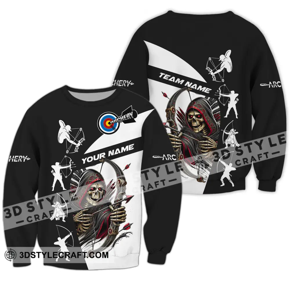 Unisex Shirt - Custom Name And Team Death Archery Long Sleeve / S T-Shirt