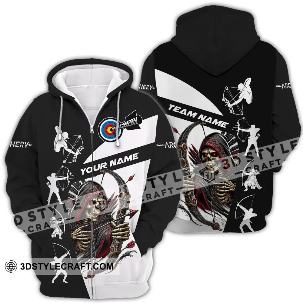 Unisex Shirt - Custom Name And Team Death Archery Zipper Hoodie / S T-Shirt