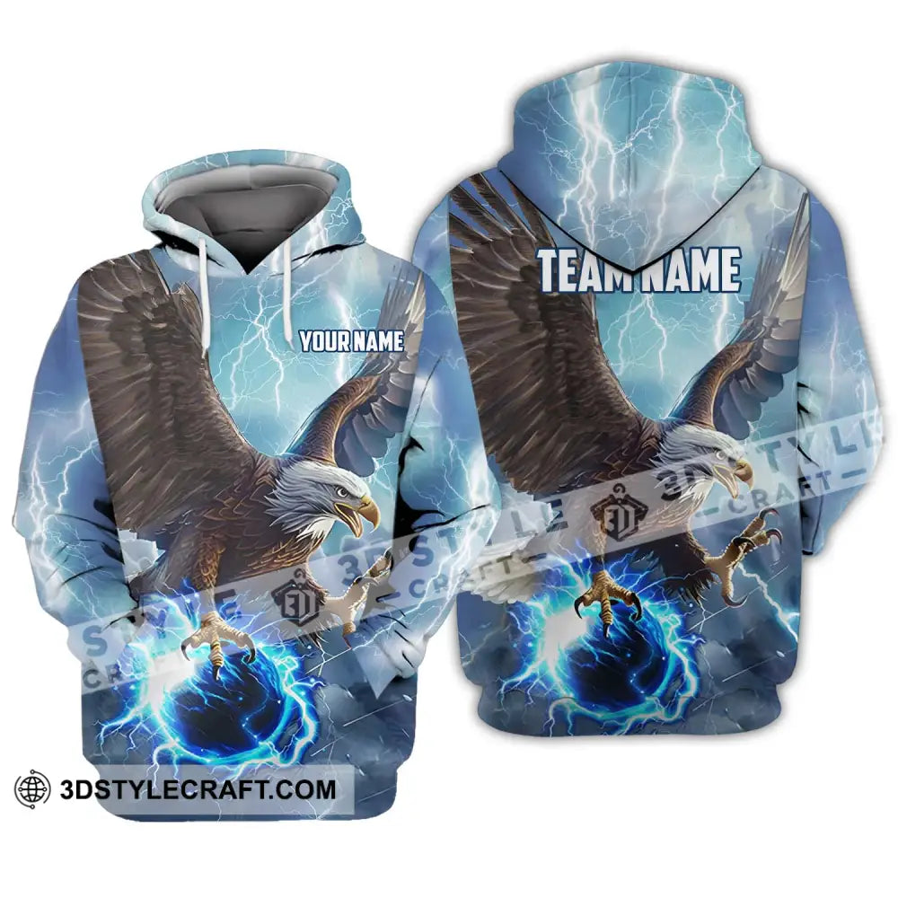 Unisex Shirt - Custom Name And Team Eagle Bowling King Of The Sky Hoodie / S T-Shirt