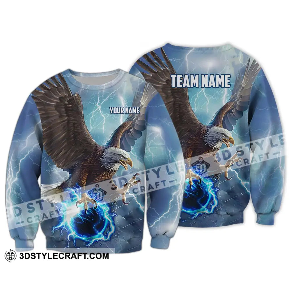 Unisex Shirt - Custom Name And Team Eagle Bowling King Of The Sky Long Sleeve / S T-Shirt