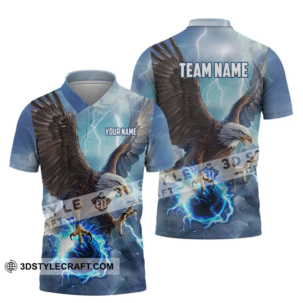 Unisex Shirt - Custom Name And Team Eagle Bowling King Of The Sky Polo / S T-Shirt