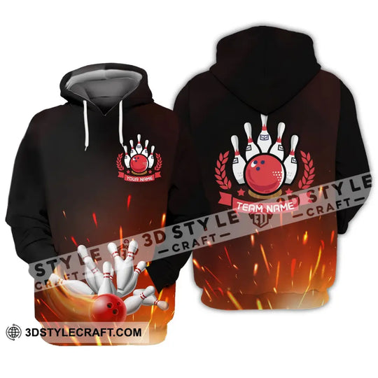 Unisex Shirt - Custom Name And Team Name Shirt -Fire Bowling Balls style option 3