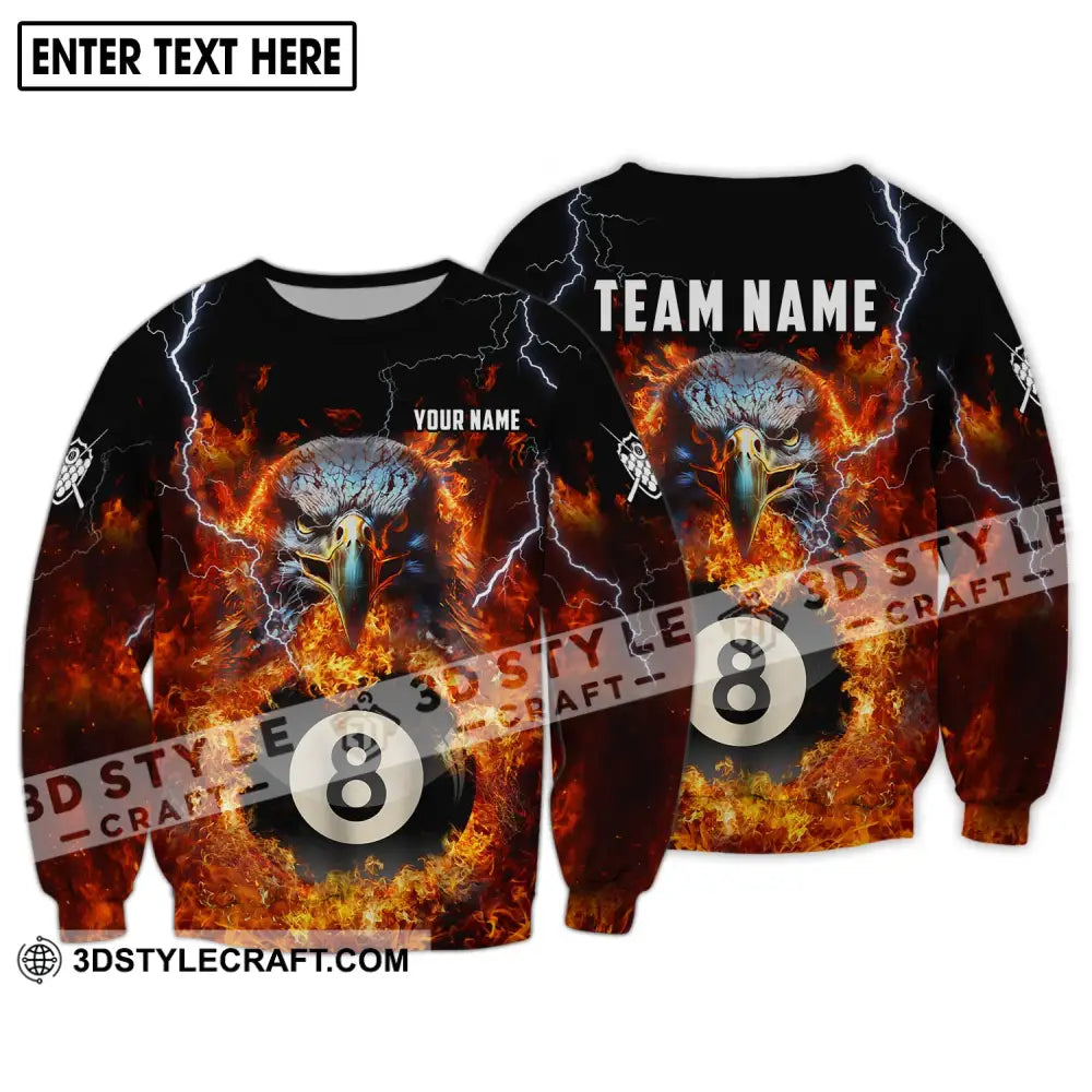 Unisex Shirt - Custom Name And Team Fire Eagle Long Sleeve / S T-Shirt