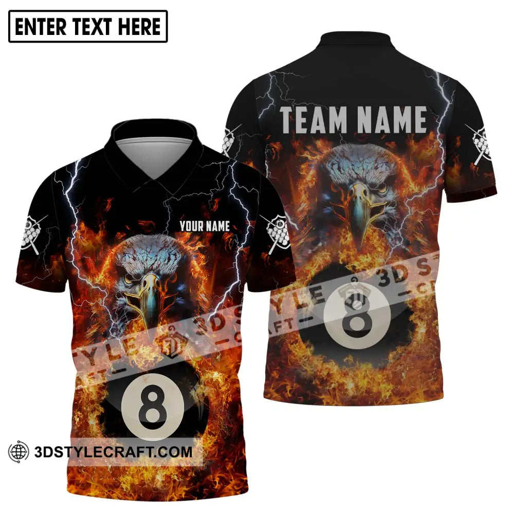 Unisex Shirt - Custom Name And Team Fire Eagle Polo / S T-Shirt