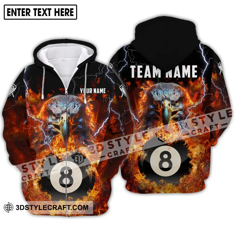 Unisex Shirt - Custom Name And Team Fire Eagle Zipper Hoodie / S T-Shirt