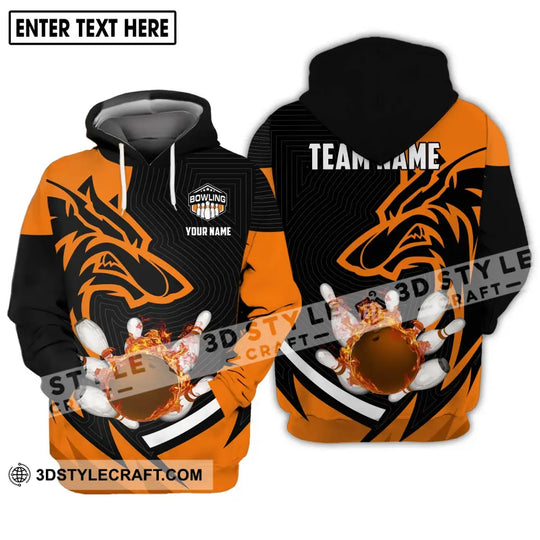 Unisex Shirt - Custom Name And Team Name Shirt, Fire Wolf Bowling Shirt style option 3