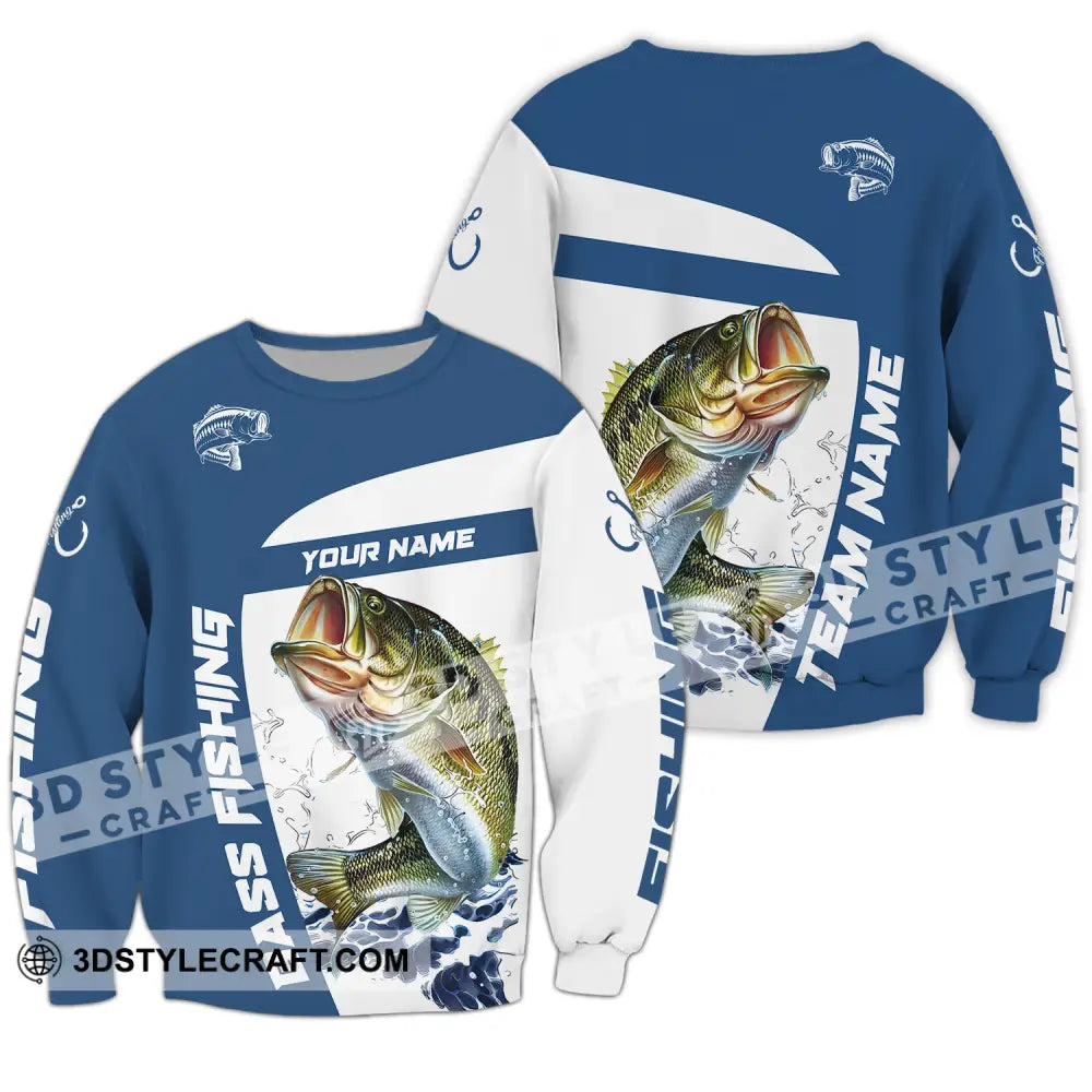 Unisex Shirt - Custom Name And Team Fishing Bass Long Sleeve / S T-Shirt