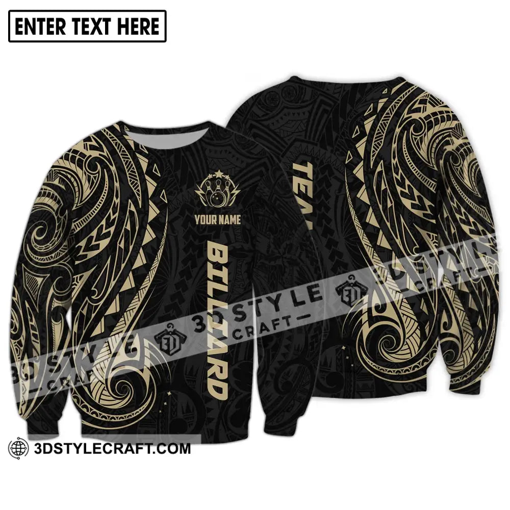 Unisex Shirt - Custom Name And Team Gold Pattern Long Sleeve / S T-Shirt