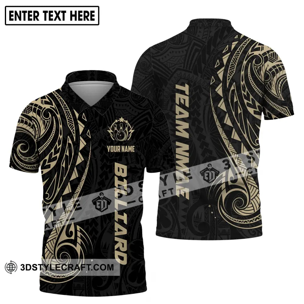 Unisex Shirt - Custom Name And Team Gold Pattern Polo / S T-Shirt