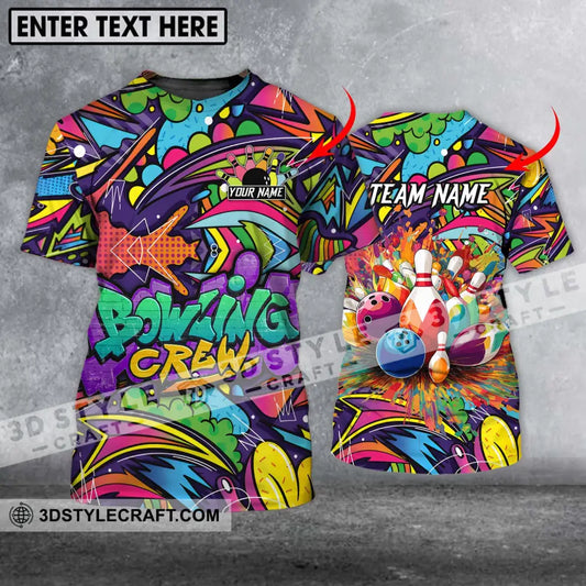 Unisex Shirt - Custom Name And Team Graffiti Bowling T-Shirt