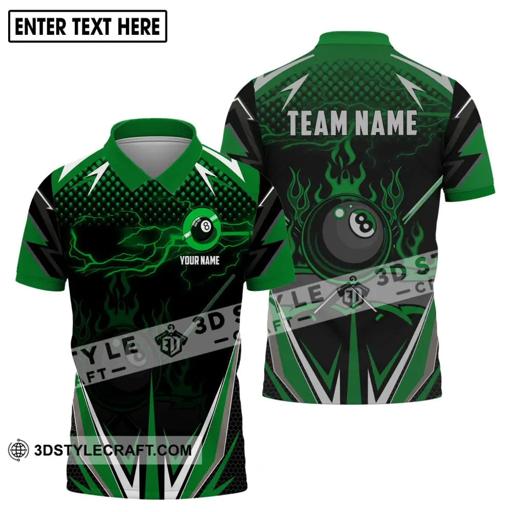 Unisex Shirt - Custom Name And Team Green Poison Billiard Polo / S T-Shirt