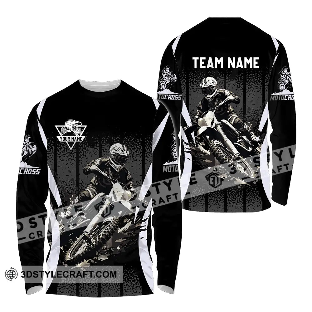 Unisex Shirt - Custom Name And Team Motobike For Player Long Sleeve / S T-Shirt