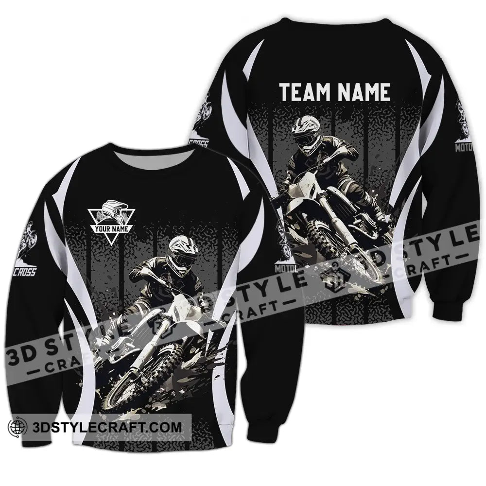 Unisex Shirt - Custom Name And Team Motobike For Player Long Sleeve / S T-Shirt