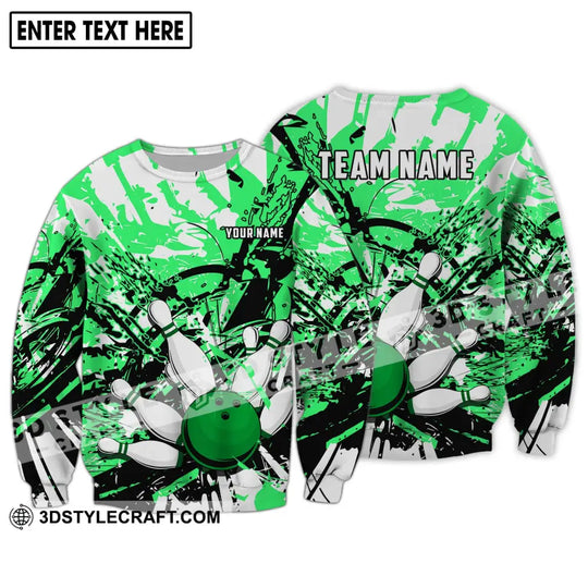 Unisex Shirt - Custom Name And Team Name Shirt, Neon Bowling Shirt style option 4