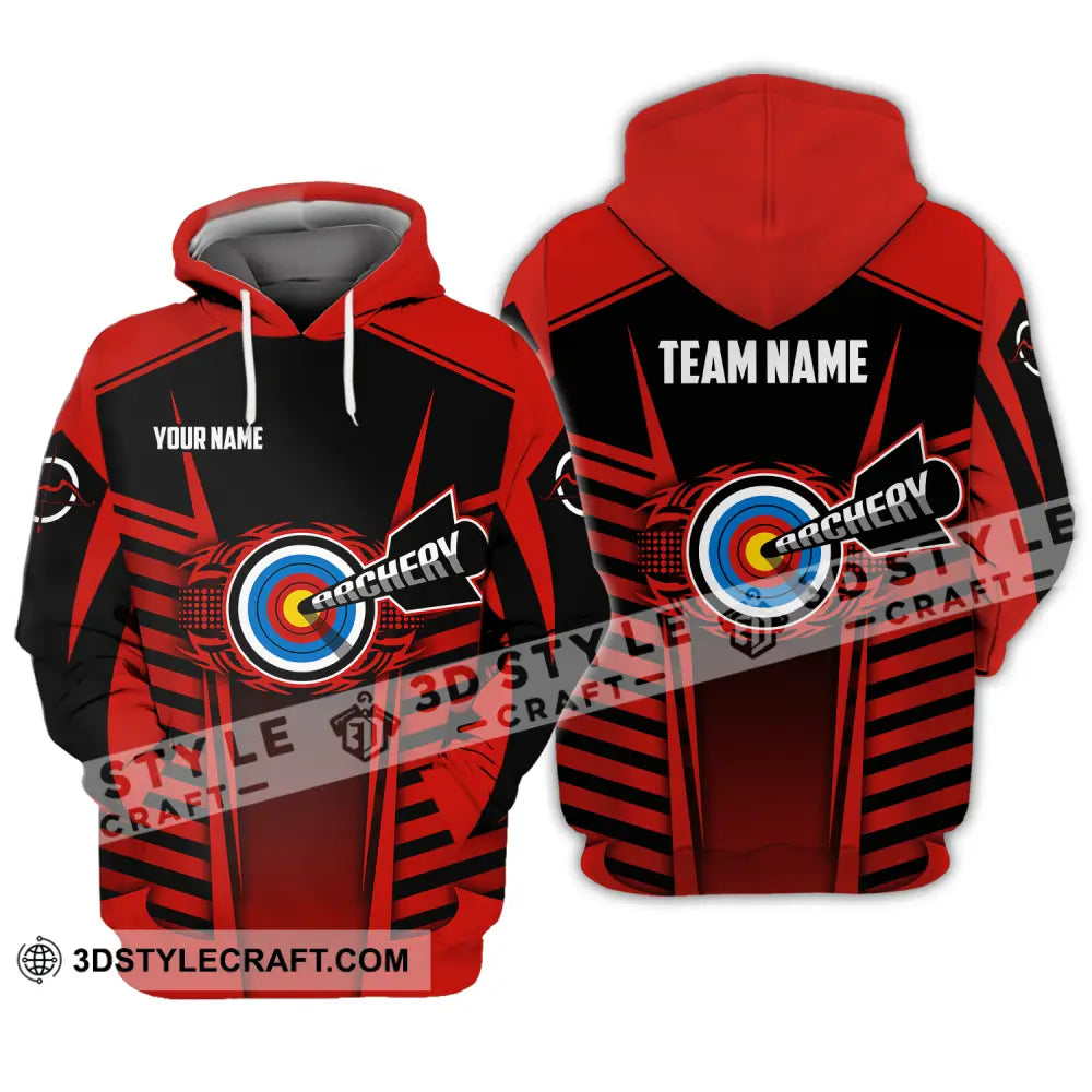 Unisex Shirt - Custom Name And Team Red Archery Hoodie / S T-Shirt