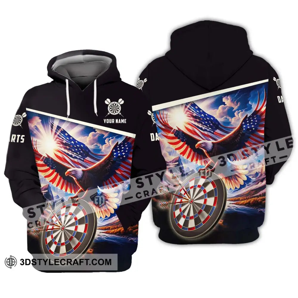 Unisex Shirt - Custom Name And Team Sport American Eagle Darts Hoodie / S T-Shirt