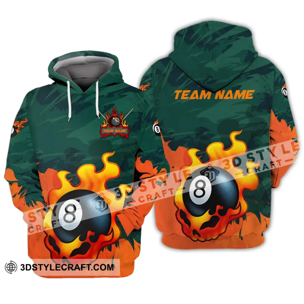 Unisex Shirt - Custom Name And Team Sport Billiard Ball No 8 Hoodie / S T-Shirt