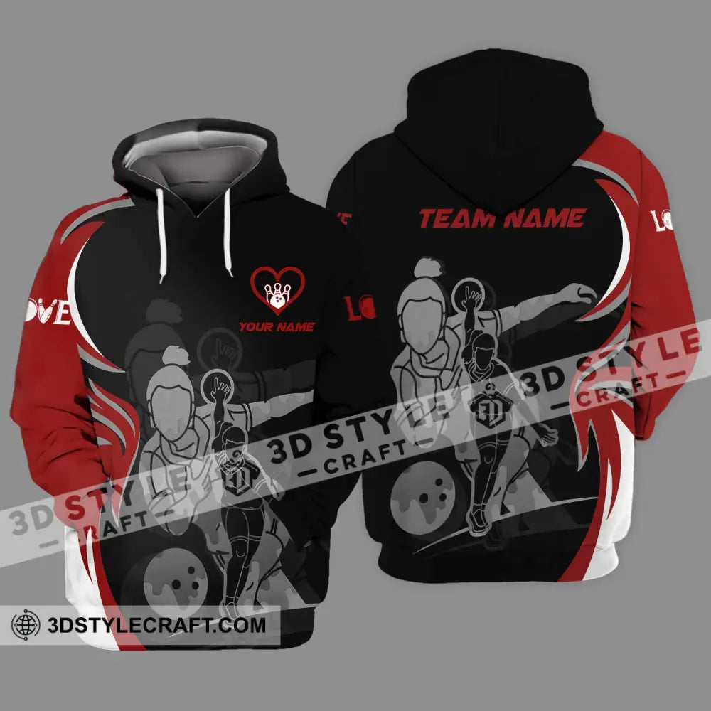 Unisex Shirt - Custom Name And Team Sport Bowling Player Hoodie / S T-Shirt