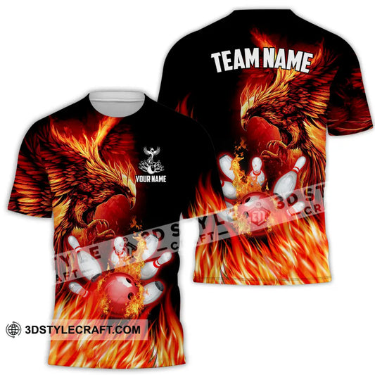 Unisex Shirt - Custom Name And Team Sport Fire Eagle Bowling T-Shirt / S T-Shirt