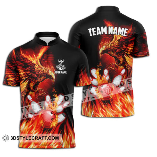 Unisex Shirt - Custom Name And Team Name Sport Shirt, Fire Eagle Bowling style option 3