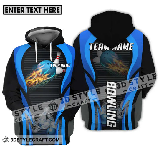 Unisex Shirt - Custom Name And Team Name Sport Shirt, Fire Ice Bowling Ball style option 3