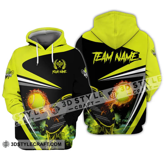 Unisex Shirt - Custom Name And Team Name Sport Shirt, Fire Tennis Ball style option 3