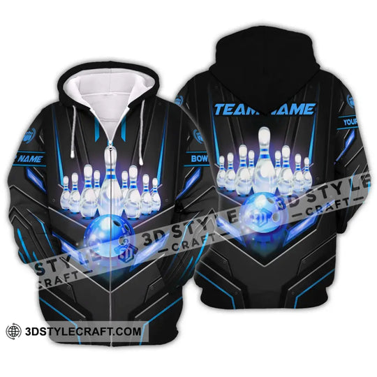 Unisex Shirt - Custom Name And Team Name Sport Shirt, Ice Bowling style option 2