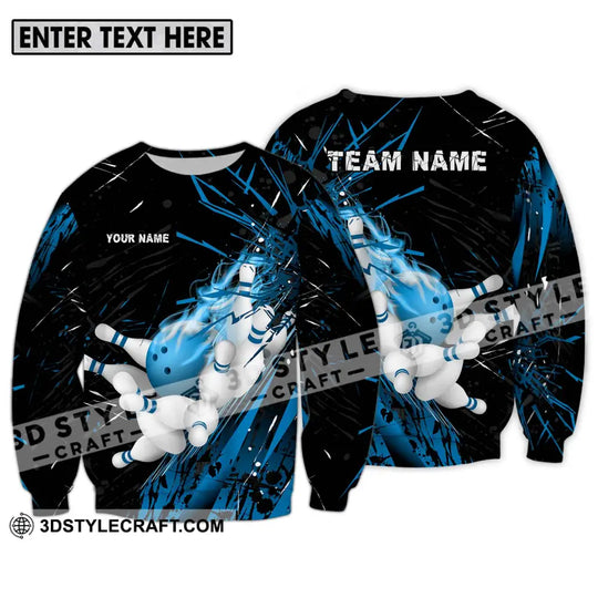 Unisex Shirt - Custom Name And Team Name Sport Shirt, Ice Flash Bowling style option 4