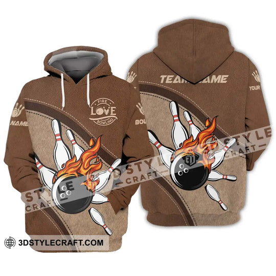 Unisex Shirt - Custom Name And Team Name Sport Shirt, Love Fire Bowling style option 3