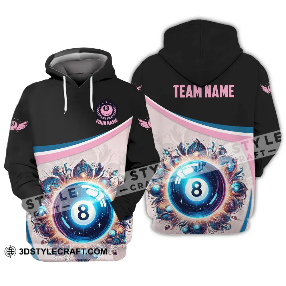 Unisex Shirt - Custom Name And Team Sport Pastel Color Billiard Hoodie / S T-Shirt