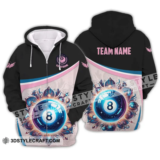Unisex Shirt - Custom Name And Team Name Sport Shirt, Pastel Color Billiard style option 2