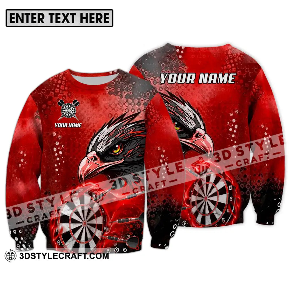 Unisex Shirt - Custom Name And Team Sport Red Eagle Darts Long Sleeve / S T-Shirt