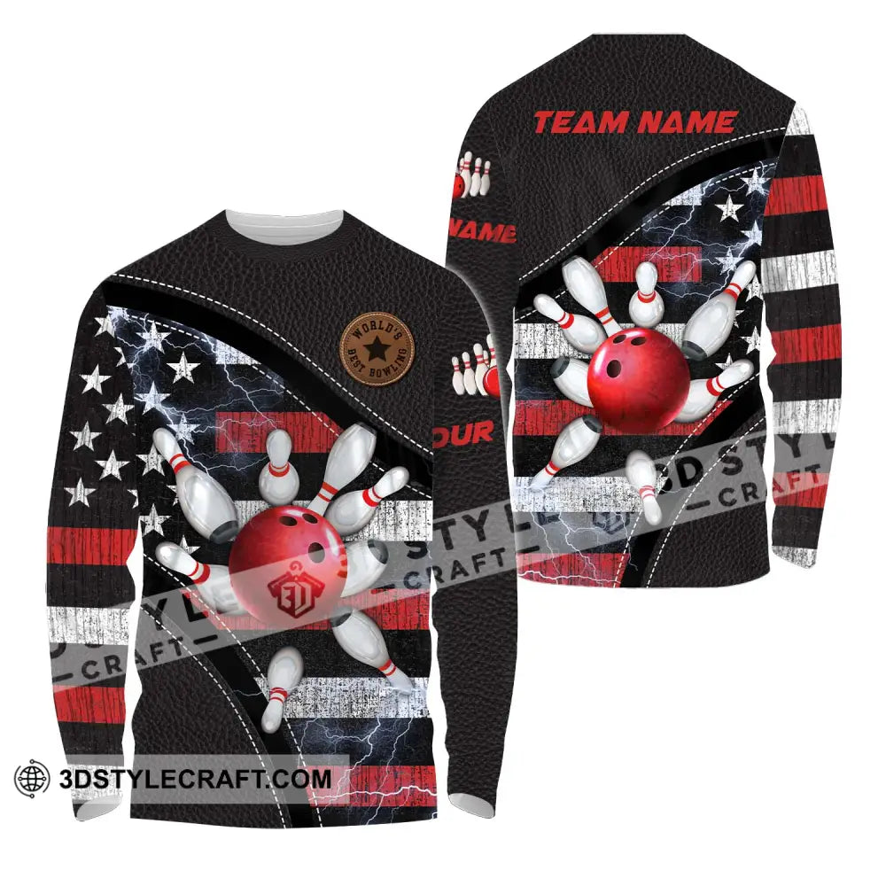 Unisex Shirt - Custom Name And Team Sport World’s Best Bowling Long Sleeve / S T-Shirt