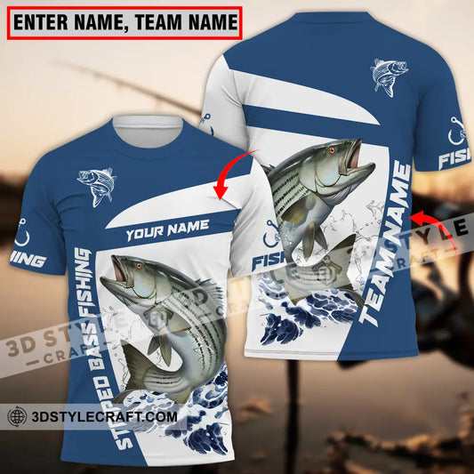 Unisex Shirt - Custom Name And Team Striped Fishing T-Shirt