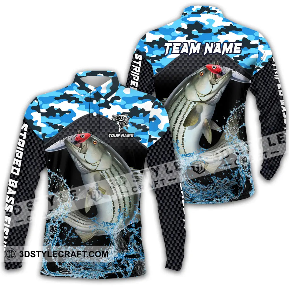 Unisex Shirt - Custom Name And Team Tripped Fishing Long Sleeve Polo / S T-Shirt