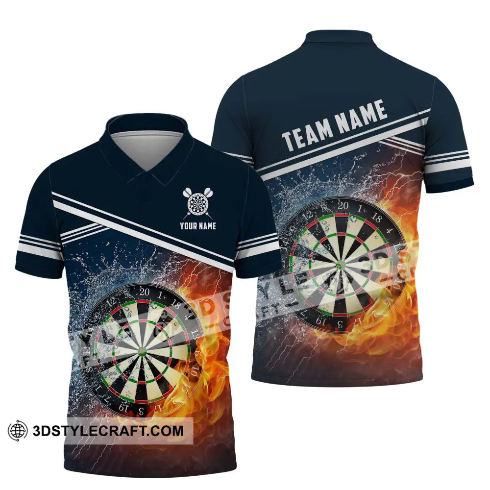 Unisex Shirt - Custom Name And Team Water Fire Darts Polo / S T-Shirt