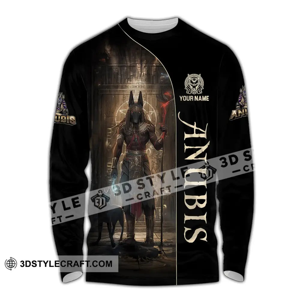 Unisex Shirt Custom Name Anubis Polo Long Sleeve Gift / S T-Shirt